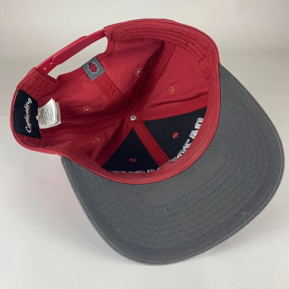 Arkansas Razorbacks NCAA Red Gray Captivating Snapback Hat